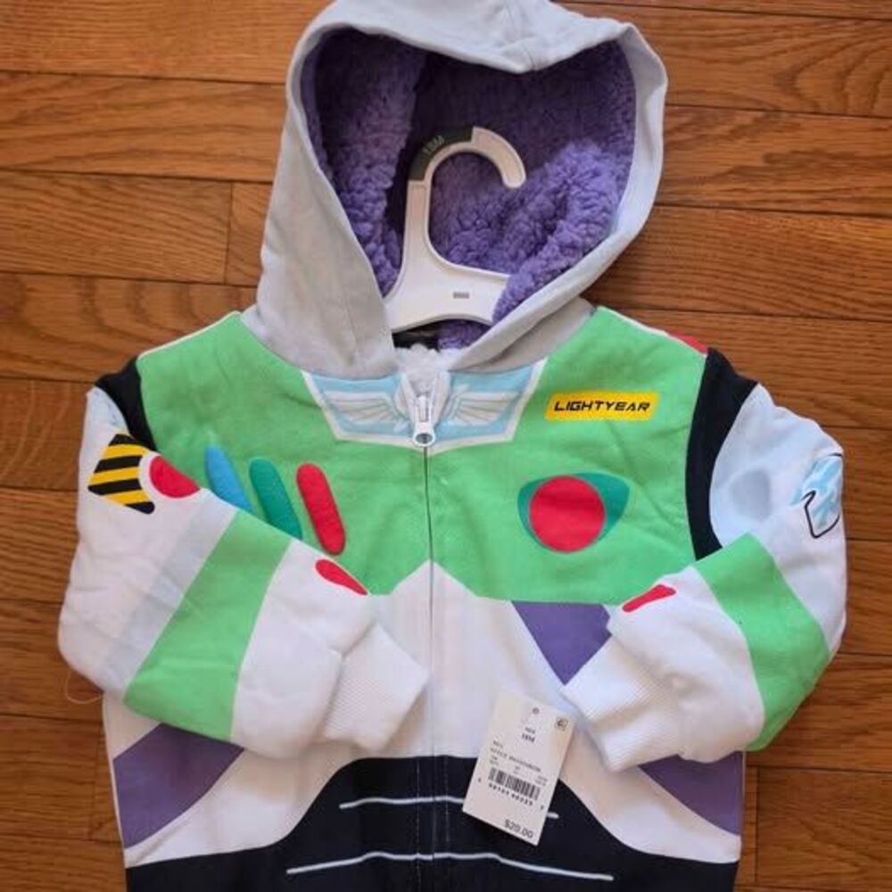 New Disney Pixar Toy Story Buzz Lightyear Sherpa Zip-Up Hoodie Size 18M